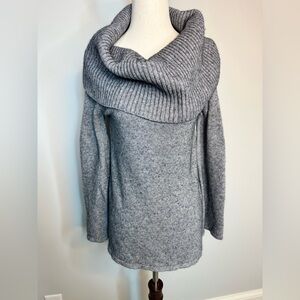 Sz S Ugg grey sweater loose cowl neck side slits cotton wool blend
